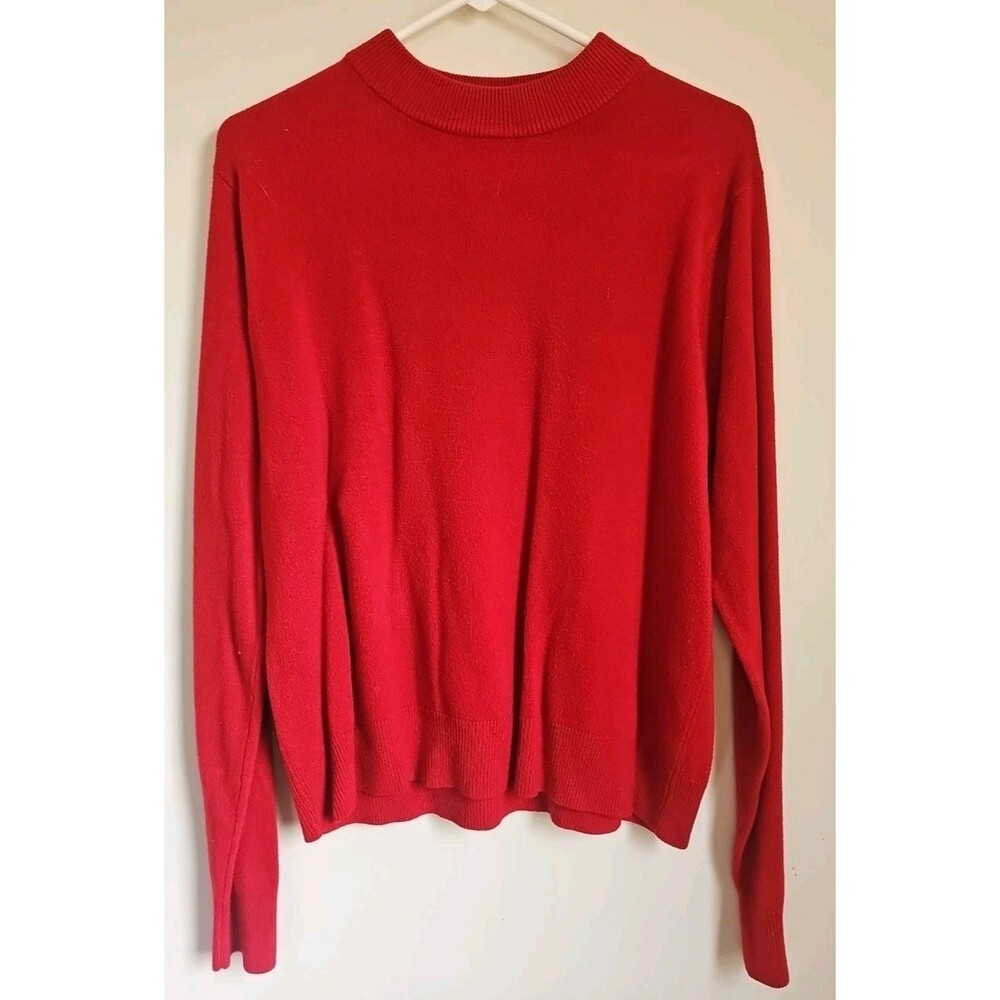 Sag Harbor Woman Large red long sleeve turtleneck sweater Size XL